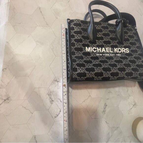 MICHAEL KORS MIRELLA BLACK MULTI METALLIC SM SHOPPER TZ XBODY - Picture 11 of 13